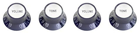 Stagg Volume (x 2) and tone (x 2) knobs for P type electric guitar, black