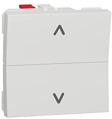 Schneider Electric NU320718 New Unica, Pulsador Interruptor para Persiana, 3 Posiciones, Prod. Sostenible Green Premium, Instalación Fácil- Polar