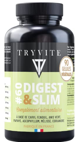 Laxatif Puissant et Rapide | Améliore Transit Intestinal Constipation | Réduit les Ballonnements | Effet Ventre Plat | TRYVITE DIGEST&SLIM