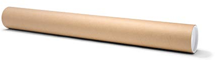 Runde Versandhülse, bis DIN A0, Versandrolle als Verpackung für Zeichnungen und Poster, mit Deckel, Durchmesser 10,0 cm x 90,0 cm, braun