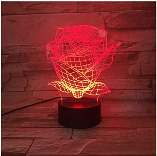 Rose Lampada Da Tavolo 3D Sensore Di Tocco Usb Rbg Floreale Novità Illuminazione Bambino Bambini Regalo Per Bambini Gadget Fiori Led Night Light Room Decor