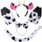 Spooktacular Creations Conjunto de accesorios de vestuario de vaca de 5 piezas con diadema de cuero de vaca, corbata de lazo, guantes y accesorios de cola del vestuario de vaca animal