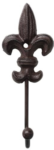 Wand Haken Garderobenhaken Handtuchhalter Gusseisen Metall französische Lilie S