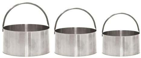 Paris Prix Lot de 3 Emporte-Pièces INOX Rond 8cm Argent