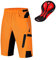 WOSAWE Herren Fahrradhose Kurz mit 3D Sitzpolster Loose-Fit MTB Hose Atmungsaktiv Radfahrren Unterwäsche mit Multi Taschen (Orange L)