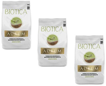 BIOTICA Aurum Terriccio Fertilizzato con Humus di Lombrico - Naturale Universale di alta Qualità (60 Litri)
