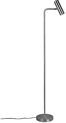 etc-shop Stehleuchte modern Stehlampe mit verstellbarem Spot silber Wohnraum Designlampe, Lese Spot Strahler, nickel matt, LED 5 Watt 400lm warmweiß, H 151 cm