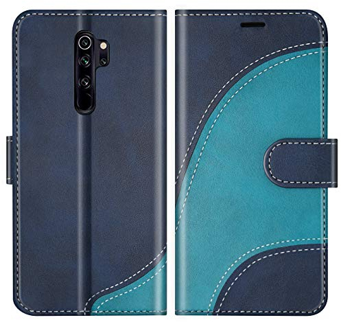 BoxTii Hülle für Xiaomi Redmi Note 8 Pro, Leder Handyhülle für Xiaomi Redmi Note 8 Pro, Ledertasche Klapphülle Schutzhülle mit Kartenfächer und Magnetverschluss, Blau