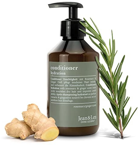 Jean & Len Conditioner Feuchtigkeit Rosemary & Ginger, für stumpfes und glanzloses Haar, pflegt intensiv & verbessert die Kämmbarkeit, Spülung mit würzigem Duft, ohne Parabene & Silikone, 300 ml