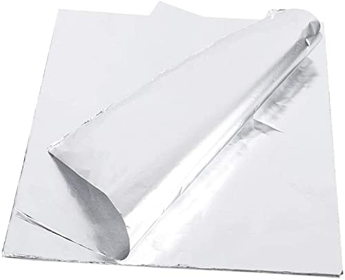 100 Hojas de Papel de Aluminio, Papel de Aluminio Resistente A Altas Temperaturas, Papel de Aluminio Fácl de Cortar, Adecuado para Horno, Hornear, Asar A la Parrilla