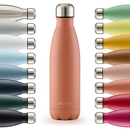 Blumtal Thermosflasche 500 ml Edelstahl - auslaufsichere Isolierflasche - BPA-freie Trinkflasche kalt & warm - doppelwandige Thermoflasche - rostbeständige Isolierflasche Cameo Brown - Braun