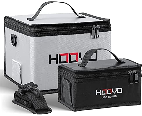 HOOVO Lipo Bag Feuerfeste, explosionsgeschützte Lipo Battery Safe Bag LiPo Guard Bag zum Aufbewahren und Aufladen von Lipo-Batterien mit Doppelreißverschluss