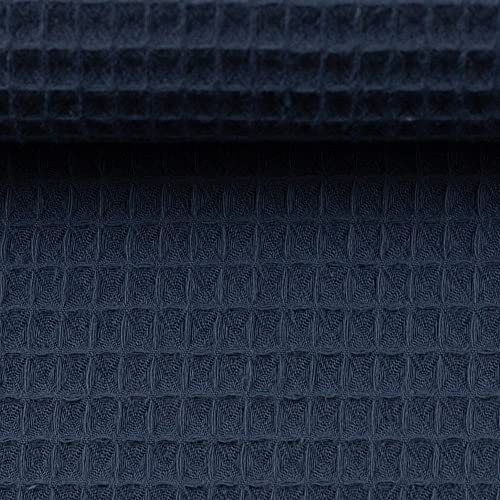 MAGAM-Stoffe Ella Waffel Stoff 100% Baumwollstoff Oeko-Tex Meterware 50cm (23. Jeansblau)