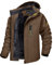MAGCOMSEN Men's Waterproof Warm Coats Outdoor Ski Jacket Windproof Jacket Mens Cycling Hiking Jackets Mens Winter Jackets with Fleece Lining Coffee, XL