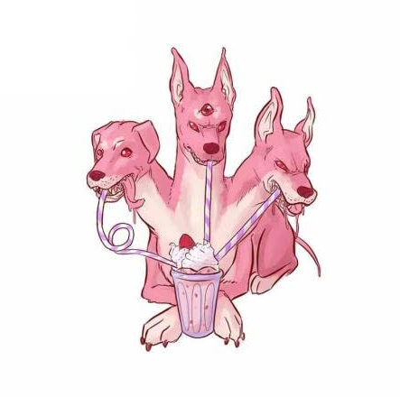 GAETOYEN Autoaufkleber Hund an Bord, 13 cm x 9,8 cm, für Erdbeere, Cerberus, Hund, Autoaufkleber, feines Motorrad, Laptop, Camper, Surfbrett, Persönlichkeitsdekoration Css1A1128