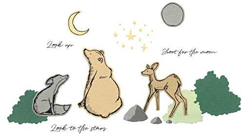 Sizzix Framelits Stanzschablone und Clear Stamps Twilight Animals