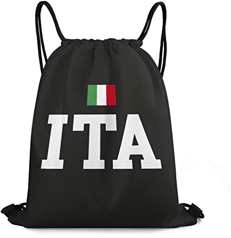 452 Gymsack Flagge Italiano Italia Italien Druck Sportbeutel Mit Kordelzug Gym Bag Verstellbar Stofftasche Bag Für Sport Herren Urlaub,36X43Cm