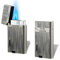 Futlidys 2 Pack Double Jet Flame Gas Lighter with Protect Cover, Butane Refillable and Adjustable Flame Windproof Torch Lighter, Vintage with Brushed Pattern. Grey(Sold without Gas)