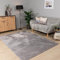 Paco Home Teppich Wohnzimmer Schlafzimmer Kurzflor Waschbar Einfarbiges Muster Flauschig Weich rutschfest Moderne Deko, Grösse:80x150 cm, Farbe:Grau