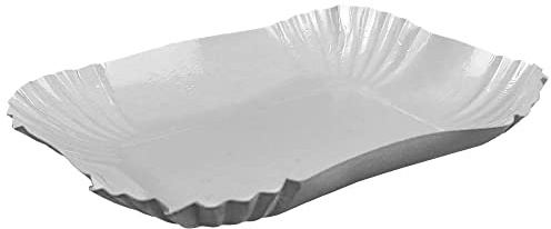 Gastro-Bedarf-Gutheil 125 Weiße einweg Pappschalen Pappschüsseln für z.B Currywurst und Pommes Pappteller 13x18x3cm