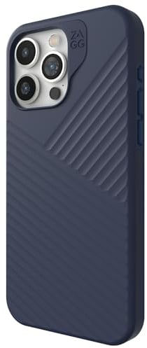 ZAGG Denali Snap iPhone 15 Pro Max Case - Drop Protection (16ft/5m), Dual Layer Textured Cell Phone Case, No-Slip Design, MagSafe Phone Case, Navy Blue