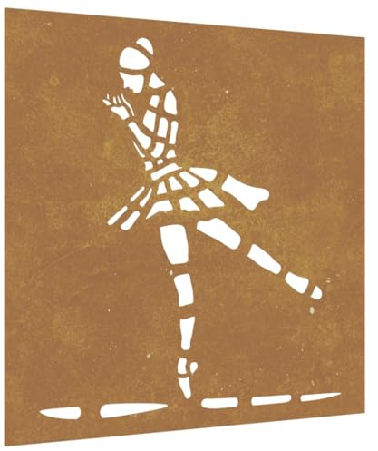 vidaXL Garten Wanddeko, Gartendeko mit Balletttänzerin Design, Wandbild Wandschmuck Wetterfest, Wandkunst Dekoration Wanddekoration, Cortenstahl