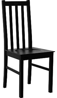 Mirjan24 Esszimmerstuhl Bednir X DR, B:43 x H:94 x T:46 cm, Rahmen aus Buchenholz, Sitzfläche aus Holz, Stuhl für Arbeitszimmer Esszimmer Küchenstuhl Wohnzimmerstuhl (Schwarz)