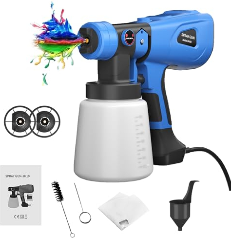 Yiyai 2025 Pistolas de Pintura 700W con 3 Boquillas, Pulverizador de Pintura Multifuncional con Bidón de PP de 1000ml, 3 Modos de Pulverización para Pulverización de Pesticidas/Paredes/Desinfección