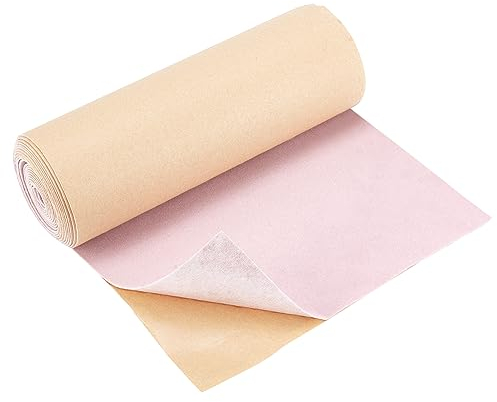 BENECREAT 4 m x 25 cm, forro autoadhesivo de terciopelo rosa perlado, tela suave con parte trasera autoadhesiva para joyas, cajones, manualidades, tapicería, bricolaje, 0,8 mm de grosor