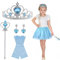 Prinzessin Kostüme Set,Prinzessin Kostüme Zubehör Set,Mädchen Dress Up Zubehör,Prinzessin Dress Up Accessoires,mit Diadem,Handschuhe,Zauberstab,Ohrring,Geschenk für Geburtstage,Cosplay und Festivals