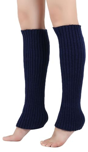 FANSU 2 Paar Stulpen Damen Leg Warmers Beinwärmer Frauen Winter Legwarmers Verdicken Bein Stulpen Mädchen für Tanz, Ballett, Fitness, Yoga (Dunkelblau,40 * 10CM)