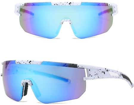 Vueinrg Schnelle Brille Rave Sonnenbrille Fahrradbrille für Herren Damen Winddicht UV 400 Schutzbrille Sportbrille Rennrad Brille für Radfahren MTB Ski Laufen Angeln Golf