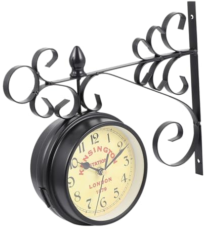 PRETYZOOM Doppelseitige Uhr Moderne Leise Wanduhr Im Europäischen Stil Für Raumdekorationen