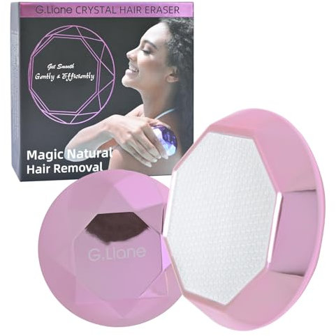 G.Liane Kristall Haarentfernung,Schmerzloser Crystall Haarentferner Diamond,Haarentfernungsgerät mit Peeling ohne Wachsen,Natürlicher Damenhaartrimmer und Rasierer für Frauen und Männer(Rosa Rosa)