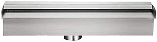 Fontana per piscina a cascata, rettangolare, in acciaio inox, con striscia luminosa a LED, rettangolare, a parete, fontana per piscina