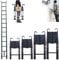 Telescopic Folding Ladder with hooks, 20.3FT Black Multi-Purpose Aluminium Loft Ladder Extendable Portable Telescoping Ladder Lightweight Collapsible Ladder for Outdoor Indoor Work, 330lb Capacity
