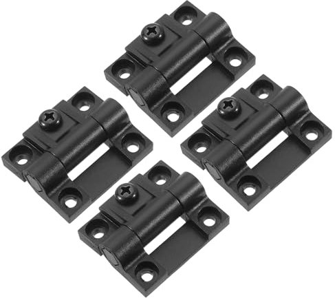QUARKZMAN 4pz Cerniera a Coppia Regolabile, 43x36mm Fori Svasati in Plastica Cerniere Controllo Posizione Regolabili per Mobili da Cucina, Nero
