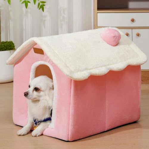 Hundehaus für den Innenbereich, Memory-Schwamm, faltbare Hundehütte, Bettmatte mit Kissen für kleine, mittelgroße und große Hunde und Katzen, Winter, warmes Katzennest, Welpenhöhle, Sofa,