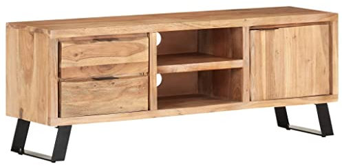 LXYZWRW Meuble TV en bois d'acacia massif avec bords vivants 120 x 30 x 42 cm