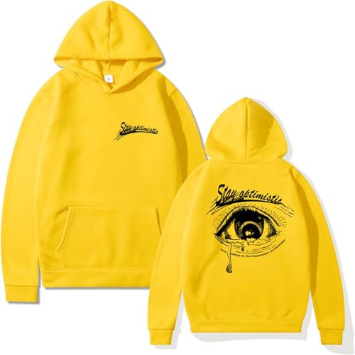 SRZYMJ Hoodie Herren Pullover Langarm Sweatjacke Kapuzenpullover Farbblock Sweatshirt Langarmshirt Sport Grün Fahrrad Kleidung Blumenkranz Haare Halloween Kurzer Pullover Gelb XXL