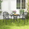 GIANTEX 2er stapelbare Gartenstühle, wetterfester Stapelstuhl aus Aluminiumguss, Terrassenstuhl mit Armlehnen für Garten, Hof & Balkon, 66 x 62 x 93 cm, belastbar bis 150kg (Schwarz)
