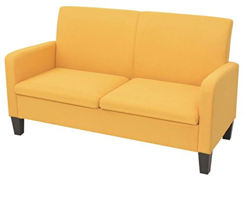 Brokky 2-Sitzersofa 135 x 65 x76 cm Gelb Kleine Sofas FüR Kleine RäUme Lounge Sofa Outdoor 2 Sitzer Sofa Zweisitzer