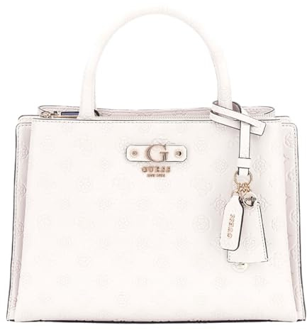 GUESS Gerty Girlfriend Satchel Bag Cream White