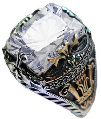 Anello vintage da uomo, in stile retrò, con cristallo solitario, stile punk, per motociclisti, nero, taglia unica, per eventi formali, Acciaio inossidabile, Nessuna pietra preziosa