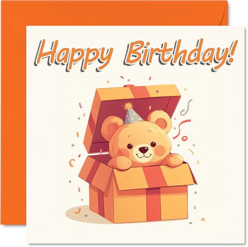 Stuff4 Geburtstagskarten mit Teddybär, Tiergeschenke, Happy Birthday Karte für Sohn, Tochter, Bruder, Schwester, Enkel, Enkelin, Nichte, Neffe, Cousin, 145 mm Geburtstagsgrußkarten