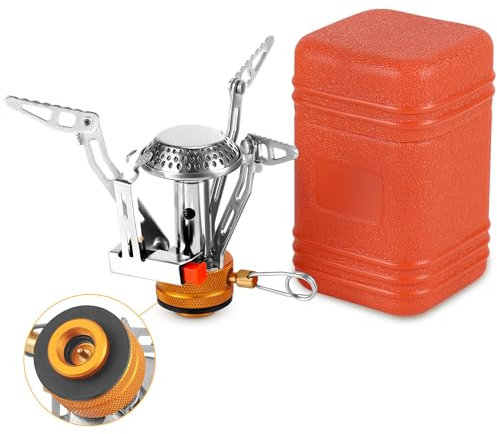 Estufa de Mochilero, Todo en Uno Camping Gas Portatil, Mini Plegable Hornillo Camping Gas, Apoyo Estable Jetboil, Accesorios Camping Exploración de Montañismo al Aire Libre