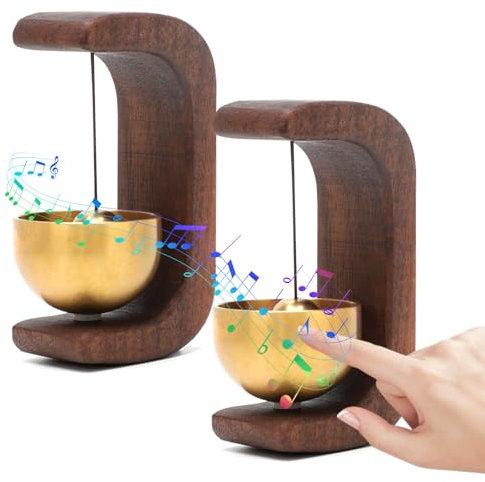 Gohytal Retro Magnetic Doorbell Welcome Doorbells for Front Doors Suction Door Type Solid Wood Wind Chime Artisan Doorbell Magnetic Door Chime Ring Chime Door Bells Bell