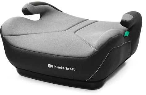 Kinderkraft I-BOOST 2 I-SIZE, Autositz, 125-150 cm, Babyschale, Sitzerhöhung für 6 bis 12 Jahre, einfache Montage, ergonomische Haltung, extra Schaumstoff, Grau