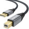 SUNGUY Cable Impresora USB 3m USB 2.0 A Macho a B Macho Impresora Cable del escáner Nylon Trenzado TPE Compatible para Canon, HP, Brother, DELL, Fujitsu - 3M