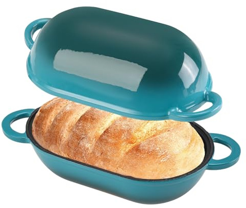 NSIRONS 5 QT Emaillierter Gusseisen-Sauerteig-Brotbackofen, Kastenform mit Deckel